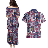 Manuia le Kerisimasi American Samoa Couples Matching Puletasi and Hawaiian Shirt Pacific Patchwork Xmas Vibes - Polynesian Pride