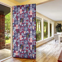 Manuia le Kerisimasi American Samoa Door Cover Pacific Patchwork Xmas Vibes - Polynesian Pride