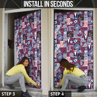 Manuia le Kerisimasi American Samoa Door Cover Pacific Patchwork Xmas Vibes - Polynesian Pride