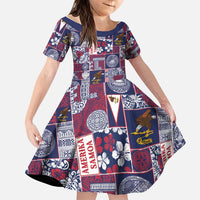 Manuia le Kerisimasi American Samoa Family Matching Long Sleeve Bodycon Dress and Hawaiian Shirt Pacific Patchwork Xmas Vibes - Polynesian Pride