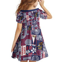 Manuia le Kerisimasi American Samoa Family Matching Off The Shoulder Long Sleeve Dress and Hawaiian Shirt Pacific Patchwork Xmas Vibes - Polynesian Pride