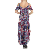 Manuia le Kerisimasi American Samoa Family Matching Summer Maxi Dress and Hawaiian Shirt Pacific Patchwork Xmas Vibes - Polynesian Pride