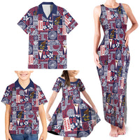 Manuia le Kerisimasi American Samoa Family Matching Tank Maxi Dress and Hawaiian Shirt Pacific Patchwork Xmas Vibes - Polynesian Pride