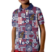 Manuia le Kerisimasi American Samoa Kid Polo Shirt Pacific Patchwork Xmas Vibes - Polynesian Pride