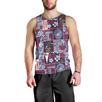 Manuia le Kerisimasi American Samoa Men Tank Top Pacific Patchwork Xmas Vibes - Polynesian Pride