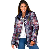 Manuia le Kerisimasi American Samoa Padded Jacket Pacific Patchwork Xmas Vibes - Polynesian Pride