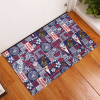Manuia le Kerisimasi American Samoa Rubber Doormat Pacific Patchwork Xmas Vibes - Polynesian Pride
