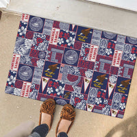 Manuia le Kerisimasi American Samoa Rubber Doormat Pacific Patchwork Xmas Vibes - Polynesian Pride