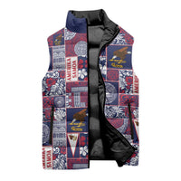 Manuia le Kerisimasi American Samoa Sleeveless Puffer Jacket Pacific Patchwork Xmas Vibes - Polynesian Pride