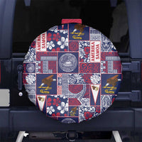 Manuia le Kerisimasi American Samoa Spare Tire Cover Pacific Patchwork Xmas Vibes - Polynesian Pride