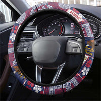 Manuia le Kerisimasi American Samoa Steering Wheel Cover Pacific Patchwork Xmas Vibes - Polynesian Pride
