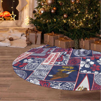 Manuia le Kerisimasi American Samoa Tree Skirt Pacific Patchwork Xmas Vibes - Polynesian Pride