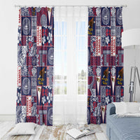 Manuia le Kerisimasi American Samoa Window Curtain Pacific Patchwork Xmas Vibes - Polynesian Pride
