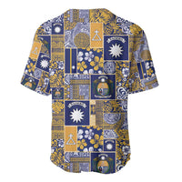 Ekamawir omo Nauru Baseball Jersey Pacific Patchwork Xmas Vibes - Polynesian Pride