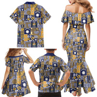 Ekamawir omo Nauru Family Matching Mermaid Dress and Hawaiian Shirt Pacific Patchwork Xmas Vibes - Polynesian Pride