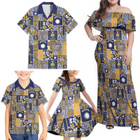 Ekamawir omo Nauru Family Matching Off Shoulder Maxi Dress and Hawaiian Shirt Pacific Patchwork Xmas Vibes - Polynesian Pride