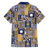 Ekamawir omo Nauru Family Matching Off Shoulder Maxi Dress and Hawaiian Shirt Pacific Patchwork Xmas Vibes - Polynesian Pride