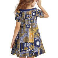Ekamawir omo Nauru Family Matching Short Sleeve Bodycon Dress and Hawaiian Shirt Pacific Patchwork Xmas Vibes - Polynesian Pride