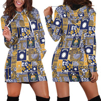 Ekamawir omo Nauru Hoodie Dress Pacific Patchwork Xmas Vibes - Polynesian Pride