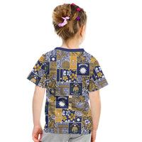 Ekamawir omo Nauru Kid T Shirt Pacific Patchwork Xmas Vibes LT9 - Polynesian Pride