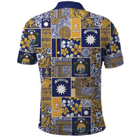 Ekamawir omo Nauru Polo Shirt Pacific Patchwork Xmas Vibes - Polynesian Pride