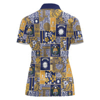 Ekamawir omo Nauru Women Polo Shirt Pacific Patchwork Xmas Vibes LT9 - Polynesian Pride