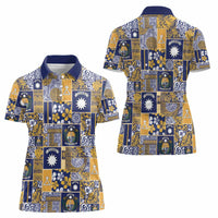 Ekamawir omo Nauru Women Polo Shirt Pacific Patchwork Xmas Vibes LT9 - Polynesian Pride