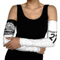 New Zealand Koru Fern Custom Arm Sleeves Simple Taniko Motif - Polynesian Pride
