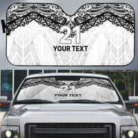 New Zealand Koru Fern Custom Auto Sun Shade Simple Taniko Motif - Polynesian Pride