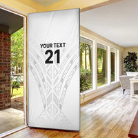 New Zealand Koru Fern Custom Door Cover Simple Taniko Motif - Polynesian Pride