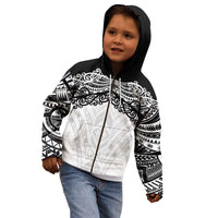 New Zealand Koru Fern Custom Kid Hoodie Simple Taniko Motif