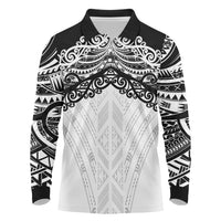 New Zealand Koru Fern Custom Long Sleeve Polo Shirt Simple Taniko Motif