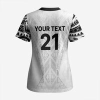 New Zealand Koru Fern Custom Scrub Top Simple Taniko Motif - Polynesian Pride