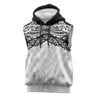 New Zealand Koru Fern Custom Sleeveless Hoodie Simple Taniko Motif - Polynesian Pride
