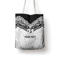 New Zealand Koru Fern Custom Tote Bag Simple Taniko Motif - Polynesian Pride