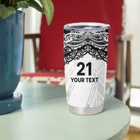 New Zealand Koru Fern Custom Tumbler Cup Simple Taniko Motif LT9 - Polynesian Pride