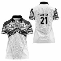 New Zealand Koru Fern Custom Women Polo Shirt Simple Taniko Motif