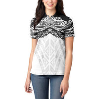 New Zealand Koru Fern Custom Women Polo Shirt Simple Taniko Motif