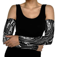 New Zealand Maori Taniko Arm Sleeves Black Kowhaiwhai Puhoro - Polynesian Pride