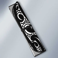 New Zealand Maori Taniko Auto Sun Shade Black Kowhaiwhai Puhoro - Polynesian Pride