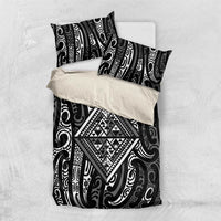 New Zealand Maori Taniko Bedding Set Black Kowhaiwhai Puhoro