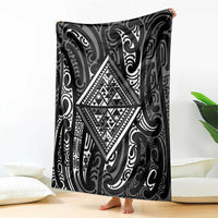 New Zealand Maori Taniko Blanket Black Kowhaiwhai Puhoro LT9 - Polynesian Pride