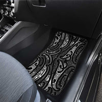 New Zealand Maori Taniko Car Mats Black Kowhaiwhai Puhoro
