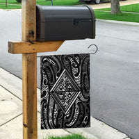 New Zealand Maori Taniko Garden Flag Black Kowhaiwhai Puhoro LT9 - Polynesian Pride