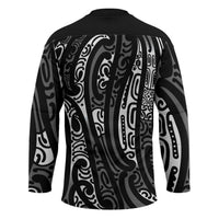 New Zealand Maori Taniko Hockey Jersey Black Kowhaiwhai Puhoro - Polynesian Pride