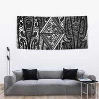 New Zealand Maori Taniko Tapestry Black Kowhaiwhai Puhoro