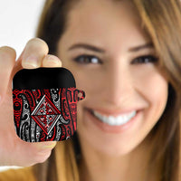 New Zealand Maori Taniko AirPods Case Red Kowhaiwhai Puhoro - Polynesian Pride