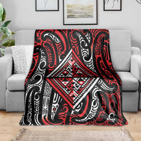 New Zealand Maori Taniko Blanket Red Kowhaiwhai Puhoro LT9 - Polynesian Pride