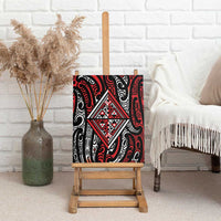 New Zealand Maori Taniko Canvas Wall Art Red Kowhaiwhai Puhoro