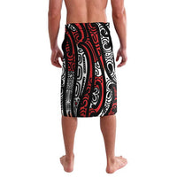 New Zealand Maori Taniko Lavalava Red Kowhaiwhai Puhoro